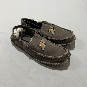 Cruzerz Team Sport Mens Grey Purdue University Logo Slip On Loafer Shoes Size 12